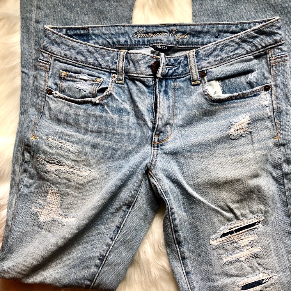 Light wash denim jeans Boot cut